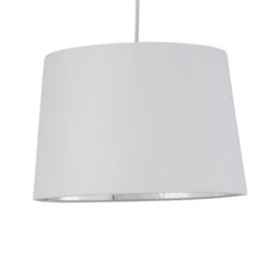 First Choice Lighting Zoey - White with Silver Inner 28cm Easy Fit Pendant or Lamp Shade