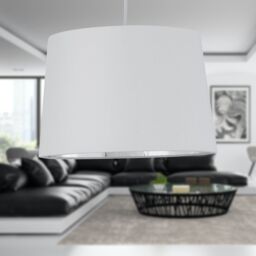 First Choice Lighting Zoey - White with Silver Inner 28cm Easy Fit Pendant or Lamp Shade - thumbnail 4