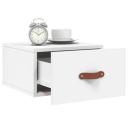 Berkfield Home Decorative Wall-mounted Bedside Cabinet White 35x35x20 cm - Size: 35 x 35 x 20 cm - thumbnail 4