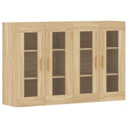 Berkfield Home Wall Mounted Cabinets 2 pcs Sonoma Oak Engineered Wood in Brown - thumbnail 2