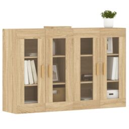 Berkfield Home Wall Mounted Cabinets 2 pcs Sonoma Oak Engineered Wood in Brown - thumbnail 3