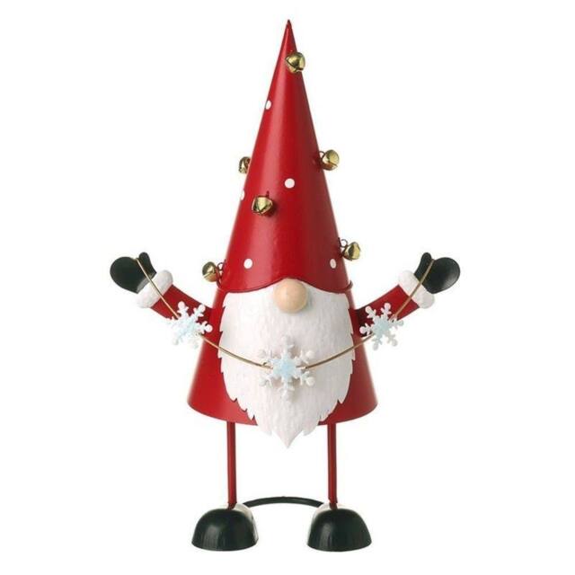 Garden Greatness Metal Gonk With Snowflake Garland in White - Size: 1 Pack