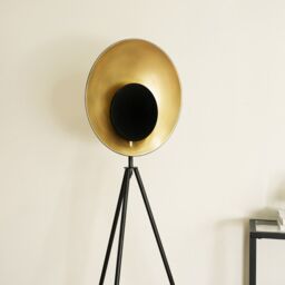 ValueLights Saffy Metal Integrated LED Tripod Metallic Shade Floor Lamp in Black - thumbnail 4