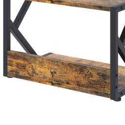 Huhote 2-Tier Wooden Desktop Printer Stand Printer Table with Wheels Storage in Brown - thumbnail 7