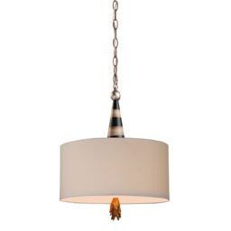 Loops 2 Bulb Ceiling Pendant Light Fitting Black Cream & Gold Leaf LED E27 60W - thumbnail 1