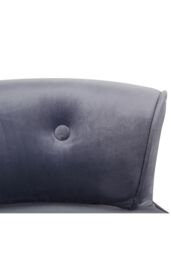 H&O Direct Grey Velvet Soft Vanity Stool with Natural Legs - thumbnail 5