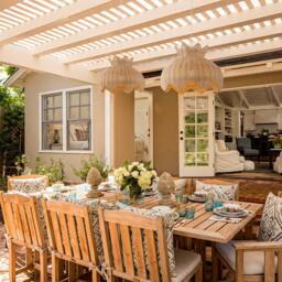 Living and Home Handwoven Rattan Pendant Light Fitting with Floral-Inspired Design in Natural - thumbnail 3