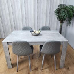 KOSY KOALA Wooden Rectangle Dining Table Set - Dining Table with Set of 4 Grey Chairs - Dining Room Furniture in Brown - thumbnail 3
