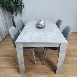 KOSY KOALA Wooden Rectangle Dining Table Set - Dining Table with Set of 4 Grey Chairs - Dining Room Furniture in Brown - thumbnail 4