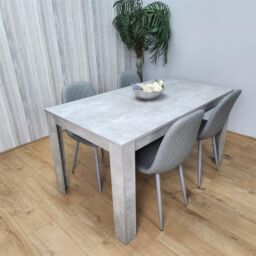 KOSY KOALA Wooden Rectangle Dining Table Set - Dining Table with Set of 4 Grey Chairs - Dining Room Furniture in Brown - thumbnail 5