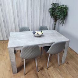 KOSY KOALA Wooden Rectangle Dining Table Set - Dining Table with Set of 4 Grey Chairs - Dining Room Furniture in Brown - thumbnail 2