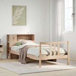 Berkfield Home Bookcase Bed without Mattress 75x190cm Solid Wood Pine in Brown - Size: 75x190 cm - thumbnail 1