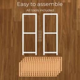 Havendro 4-Tier Natural/white Wooden Shoe Rack Organiser Shelf for Hallway - thumbnail 4