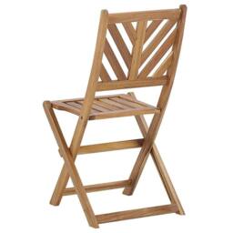 Wyld and Coco Acacia 3-Piece Folding Bistro Set - 2 Chairs and Table in Brown - thumbnail 5