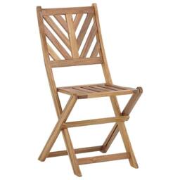 Wyld and Coco Acacia 3-Piece Folding Bistro Set - 2 Chairs and Table in Brown - thumbnail 3