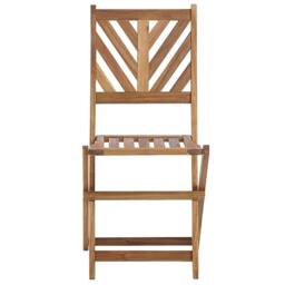 Wyld and Coco Acacia 3-Piece Folding Bistro Set - 2 Chairs and Table in Brown - thumbnail 6