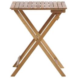 Wyld and Coco Acacia 3-Piece Folding Bistro Set - 2 Chairs and Table in Brown - thumbnail 8