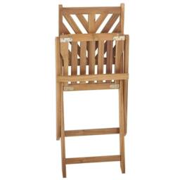 Wyld and Coco Acacia 3-Piece Folding Bistro Set - 2 Chairs and Table in Brown - thumbnail 9