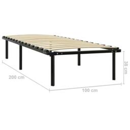 Berkfield Home Bed Frame without Mattress Black Metal 100x200 cm - thumbnail 7
