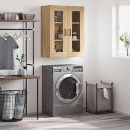 Berkfield Home Wall Mounted Cabinet Sonoma Oak 69.5x34x90 cm in Brown - thumbnail 2