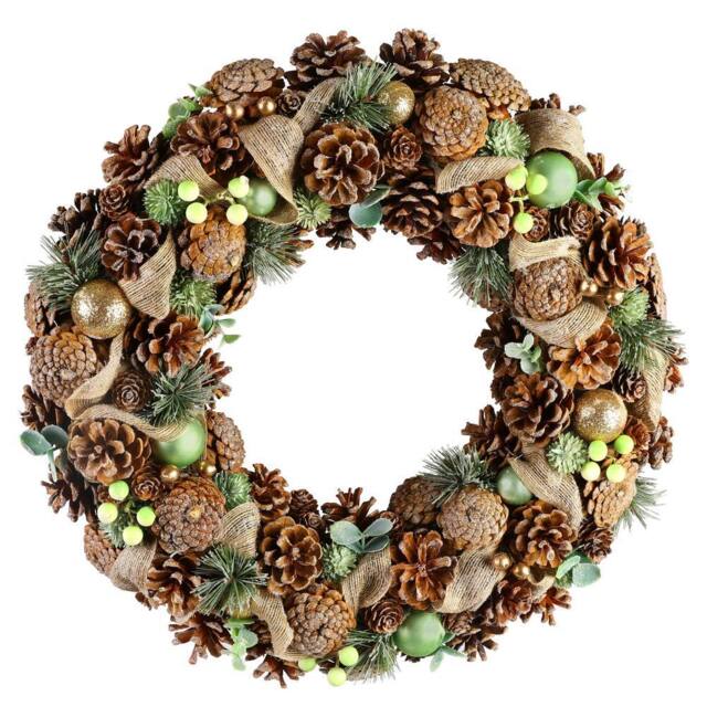 Dibor 50cm Giant Foliage Xmas Decor Front Door Wreath Christmas Wreath - image 1