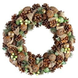 Dibor 50cm Giant Foliage Xmas Decor Front Door Wreath Christmas Wreath