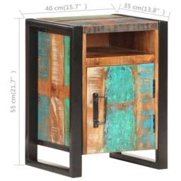 Berkfield Home Bedside Cabinet 40x35x55 cm Solid Reclaimed Wood in Brown - Size: 40 x 35 x 55 cm - thumbnail 5
