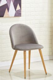 Life Interiors Set of 4 Lucia Ergonomic Velvet Dining Chairs with Wooden Legs, Modern Upholstered Accent Chair in Royal - thumbnail 2