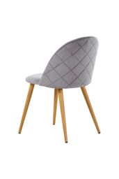 Life Interiors Set of 4 Lucia Ergonomic Velvet Dining Chairs with Wooden Legs, Modern Upholstered Accent Chair in Royal - thumbnail 4