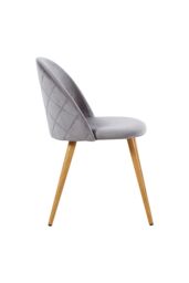 Life Interiors Set of 4 Lucia Ergonomic Velvet Dining Chairs with Wooden Legs, Modern Upholstered Accent Chair in Royal - thumbnail 3