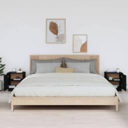 Berkfield Home Bedside Cabinets 2 pcs Black 40x34x45 cm Solid Wood Pine - Size: 40 x 34 x 45 cm - thumbnail 3