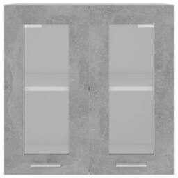 Berkfield Home Hanging Glass Cabinet Concrete Grey 60x31x60 cm Engineered Wood - Size: 60 x 31 x 60 cm - thumbnail 6
