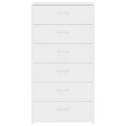 Berkfield Home Sideboard with 6 Drawers White 50x34x96 cm Engineered Wood - Size: 50 x 34 x 96 cm - thumbnail 4