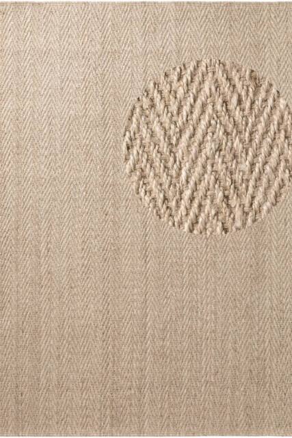 THE RUGS Villeroy & Boch 1851 Jute Rug Mirabelle Handwoven Chevron in Light Beige - Size: 200 cm x 300 cm - image 1