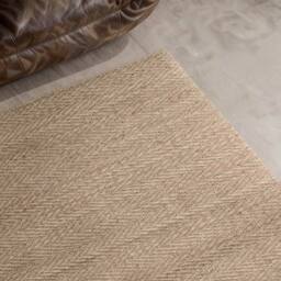 THE RUGS Villeroy & Boch 1851 Jute Rug Mirabelle Handwoven Chevron in Light Beige - Size: 200 cm x 300 cm - thumbnail 2
