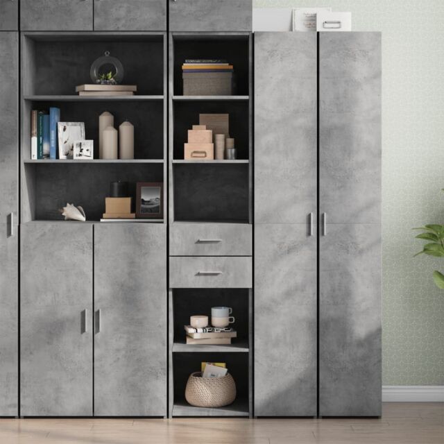 Berkfield Home Highboard Concrete Grey 40x42.5x185 cm Engineered Wood - image 1