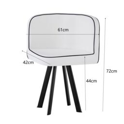 Comfy Living Ltd White 90cm Square Dining Table Set with 4 White Chairs - thumbnail 3