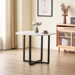 Comfy Living Ltd White 90cm Square Dining Table Set with 4 White Chairs - thumbnail 6