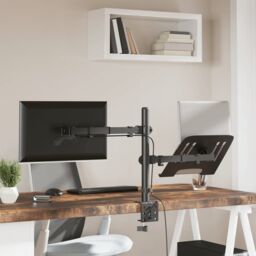 Berkfield Home Monitor Mount Black Steel VESA 75/100 mm - thumbnail 4