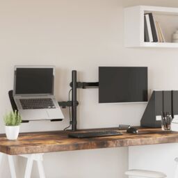 Berkfield Home Monitor Mount Black Steel VESA 75/100 mm - thumbnail 1