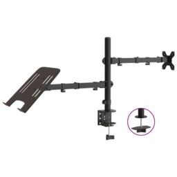 Berkfield Home Monitor Mount Black Steel VESA 75/100 mm - thumbnail 2