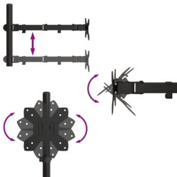 Berkfield Home Monitor Mount Black Steel VESA 75/100 mm - thumbnail 8