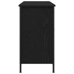 Berkfield Home TV Cabinet Black Oak 101x35x65 cm Engineered Wood & Steel - Size: 101 x 35 x 65 cm - thumbnail 4