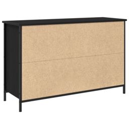 Berkfield Home TV Cabinet Black Oak 101x35x65 cm Engineered Wood & Steel - Size: 101 x 35 x 65 cm - thumbnail 5