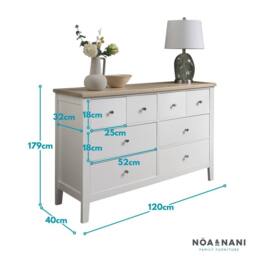 Nöa and Nani Leines 8 Drawer Chest of Drawers in White & Oak - thumbnail 3