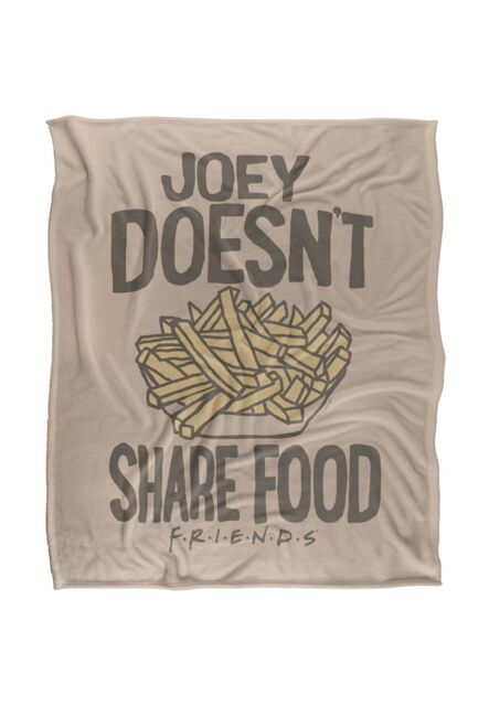 Warner Brothers Friends 152x127cm The More for Me Silky Touch Super Soft Throw Blanket in White - Size: 152x127 cm - image 1