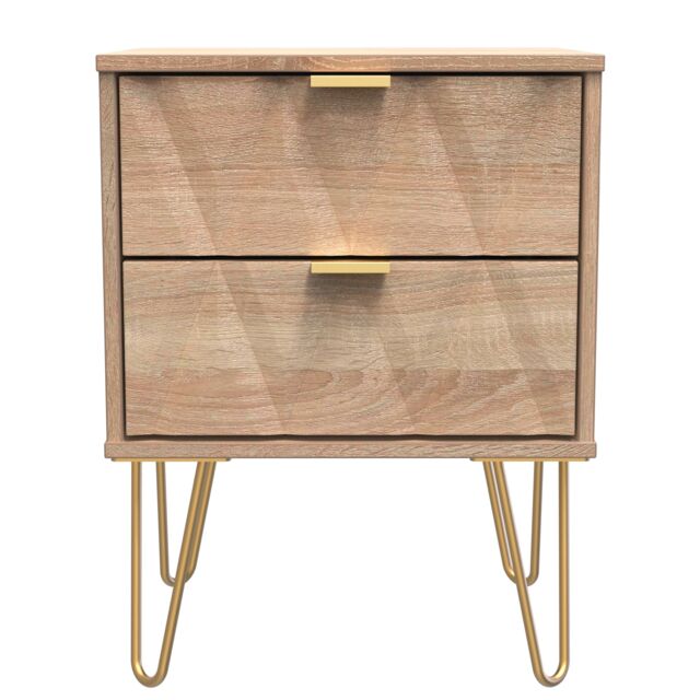 Ready Assembled 2 U Dallas 2 Drawer Bedside Cabinet (Ready Assembled) in Light Oak - image 1