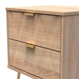 Ready Assembled 2 U Dallas 2 Drawer Bedside Cabinet (Ready Assembled) in Light Oak - thumbnail 4