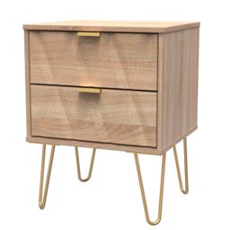 Ready Assembled 2 U Dallas 2 Drawer Bedside Cabinet (Ready Assembled) in Light Oak - thumbnail 3