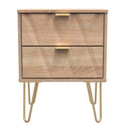 Ready Assembled 2 U Dallas 2 Drawer Bedside Cabinet (Ready Assembled) in Light Oak - thumbnail 1